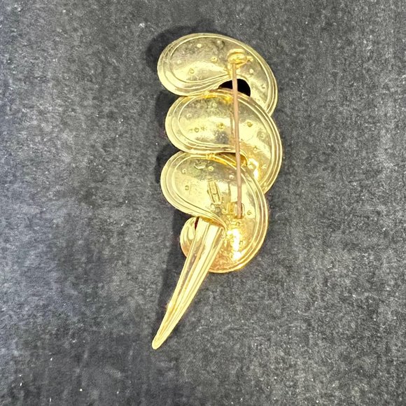 Vintage Gold Tone Abstract Brooch Signed West Germany (3277) - Picture 4 of 5